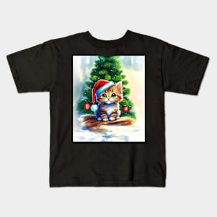 Christmas Kitten Kids T-Shirt